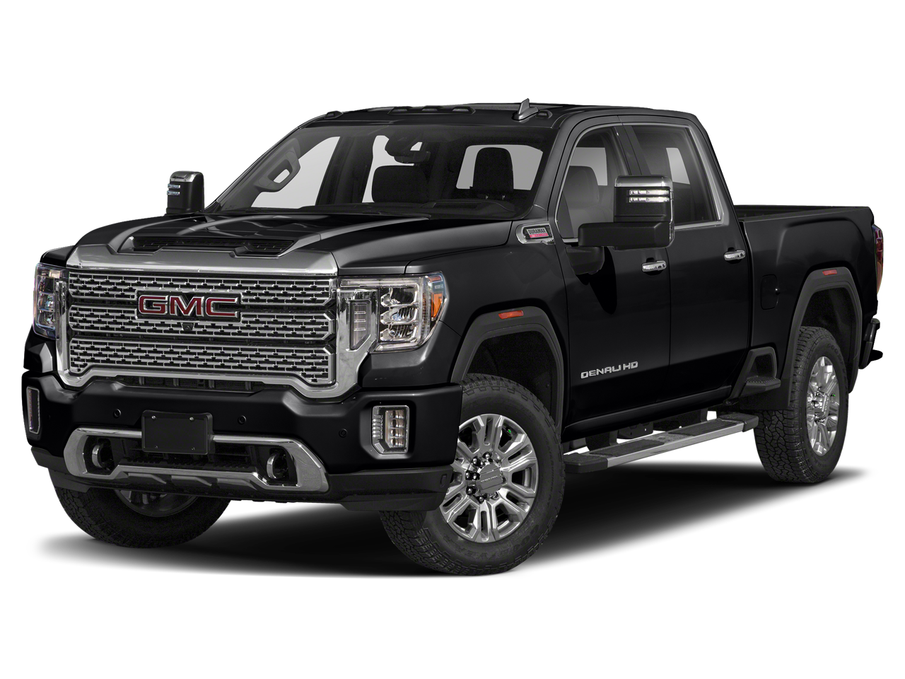 2022 GMC Sierra 2500HD Denali in Ebony Twilight Metallic — front three-quarter view
