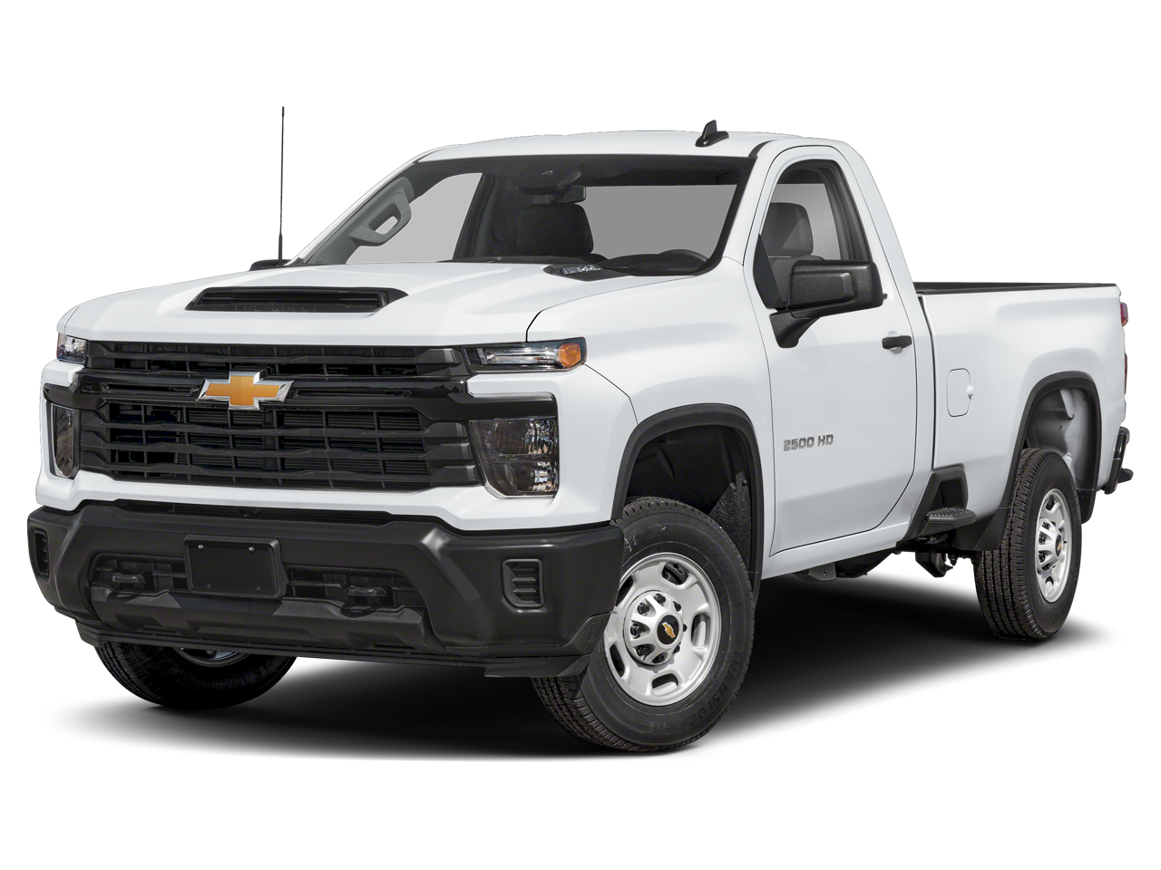 2025 Chevrolet Silverado 2500HD Work Truck in Summit White — front three-quarter view