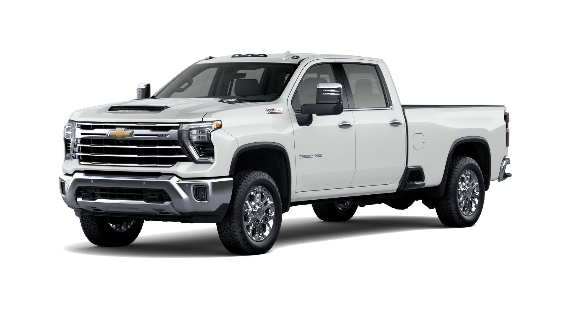 2026 Chevrolet Silverado 3500 HD LTZ in Summit White — front three-quarter view