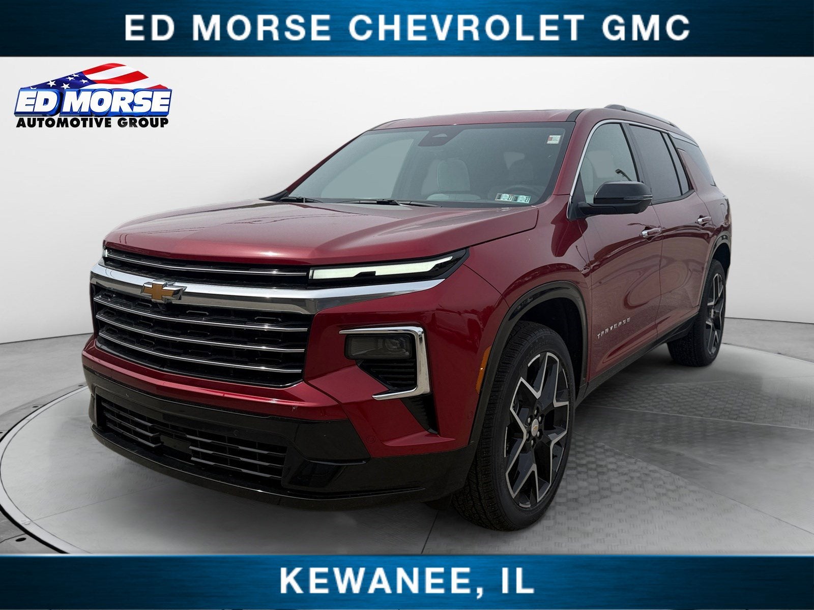 2026 Chevrolet Traverse High Country in Radiant Red Tintcoat — front three-quarter view