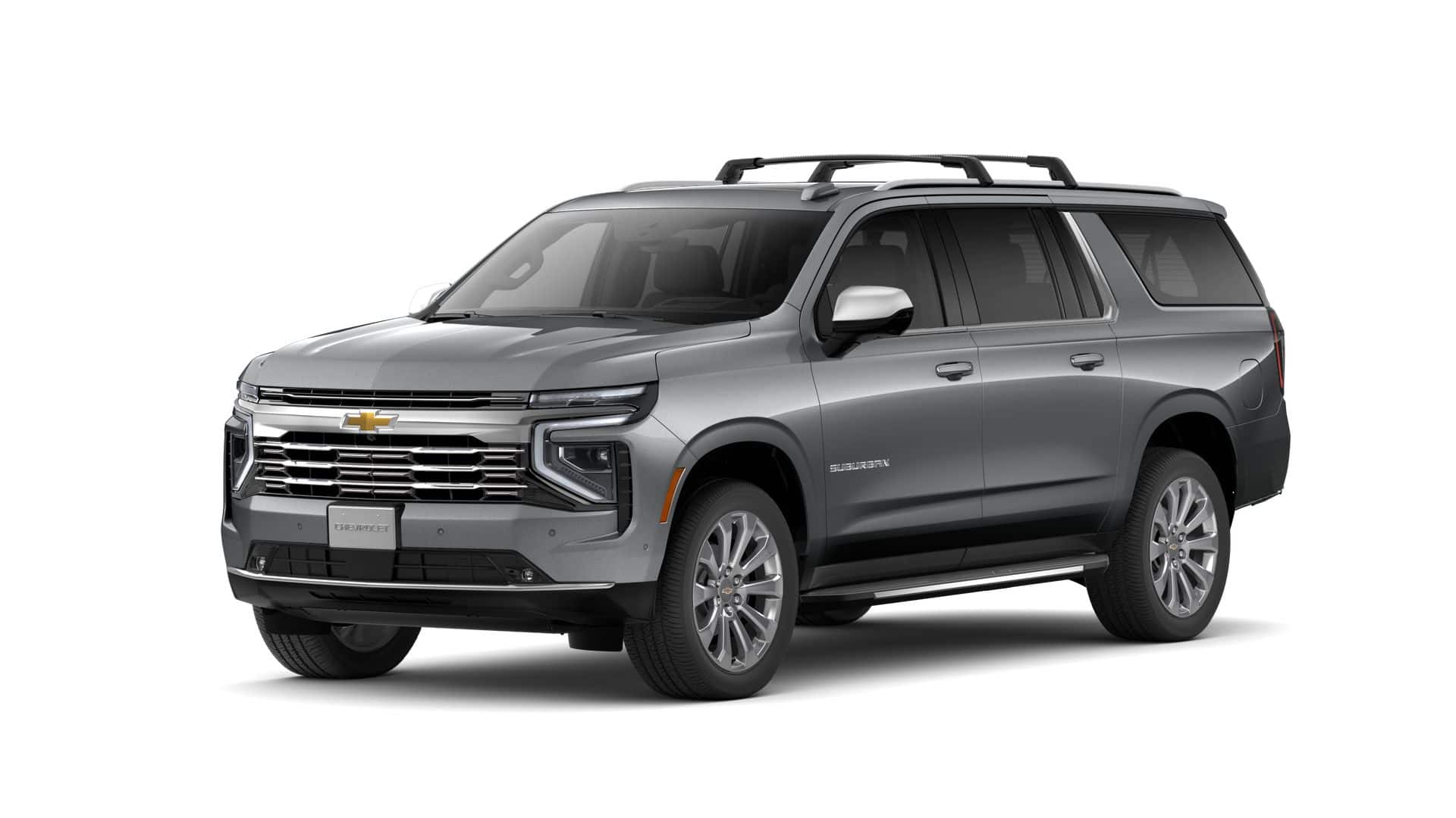 2026 Chevrolet Suburban Premier in Sterling Gray Metallic — front three-quarter view