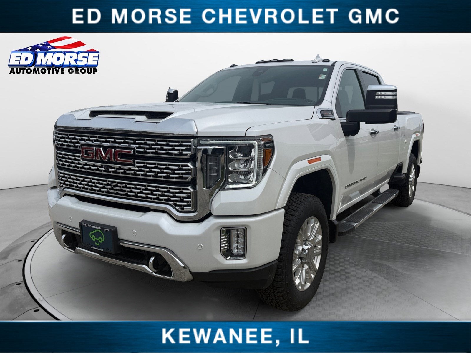 2023 GMC Sierra 2500 HD Denali in White Frost Tricoat — front three-quarter view