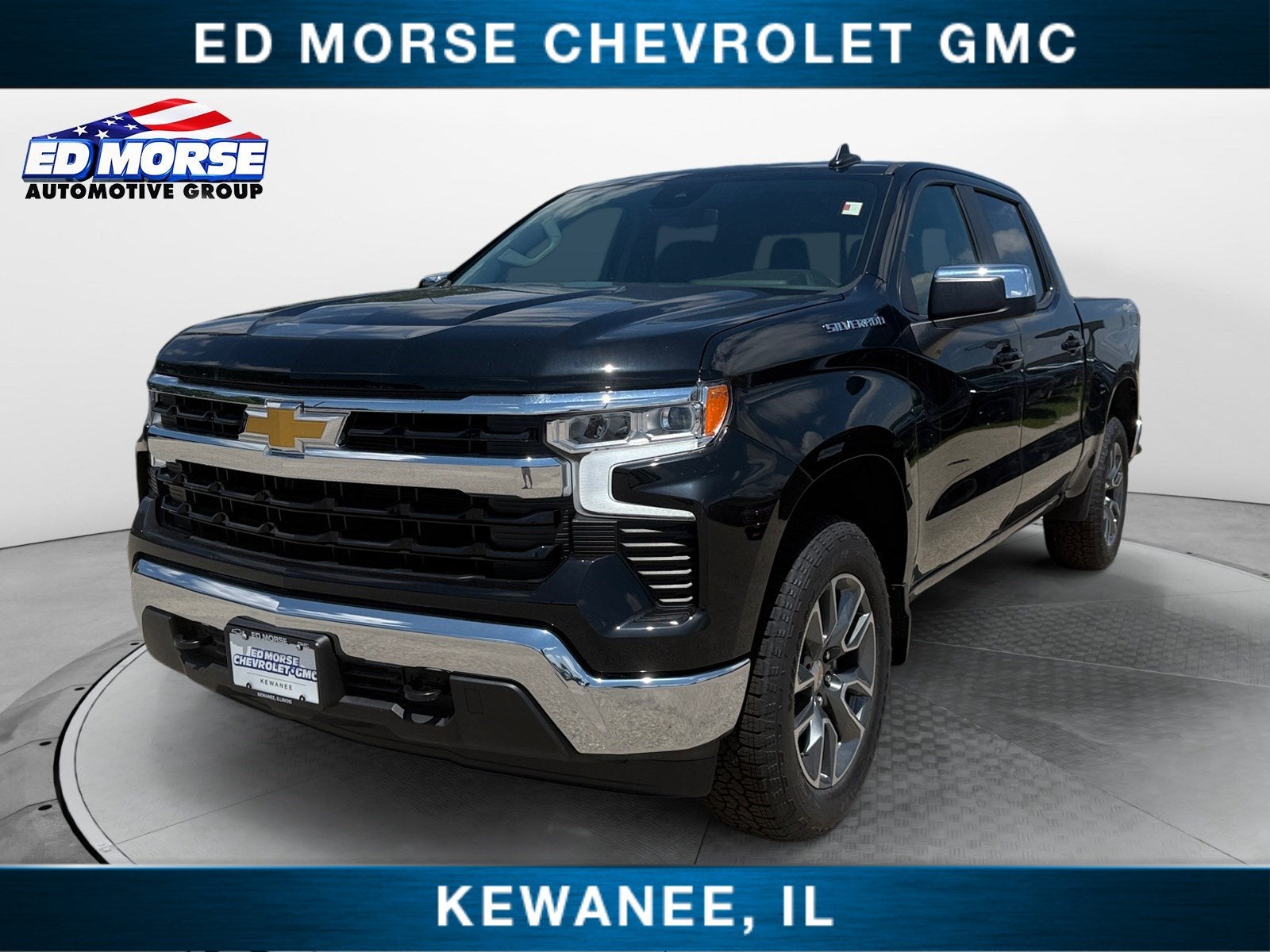 2026 Chevrolet Silverado 1500 LT in Black — front three-quarter view