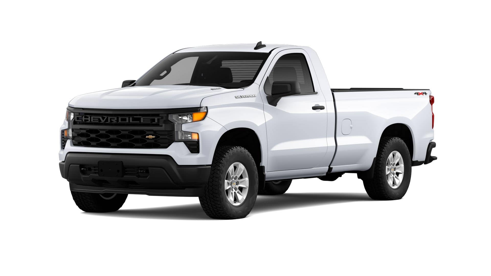 2026 Chevrolet Silverado 1500 WT in Summit White — front three-quarter view